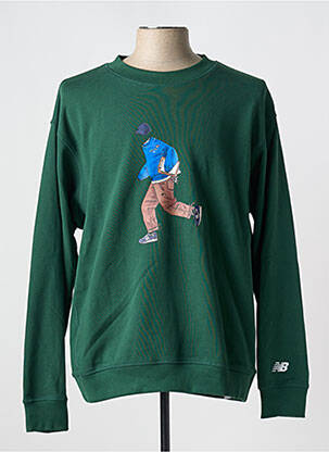 Pulover guler rotund mâneci lungi verde NEW BALANCE bărbat