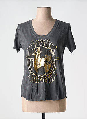 Tricou serigrafie mâneci scurte gri LEON & HARPER femeie
