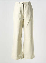 Pantalon drept închidere cu fermoar sub clapetă cu nasturi bej DEUS EX MACHINA femme