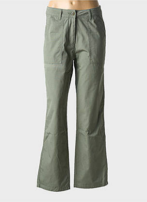 Pantalon drept închidere cu fermoar sub clapetă cu nasturi verde DEUS EX MACHINA femeie