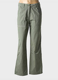 Pantalon drept închidere cu fermoar sub clapetă cu nasturi verde DEUS EX MACHINA femme