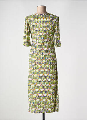 Rochie midi imprimeu fantezie mâneci scurte verde AGATHE & LOUISE femeie