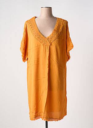 Rochie scurtă mâneci scurte mâneci scurte portocalie L'ATELIER D'ANNA femeie