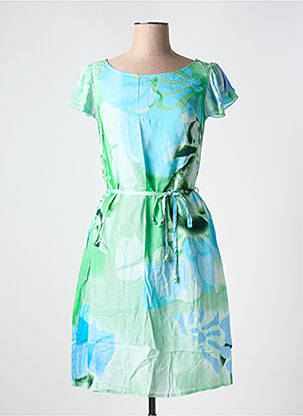 Rochie midi imprimeu fantezie mâneci scurte albastru AGATHE & LOUISE femeie