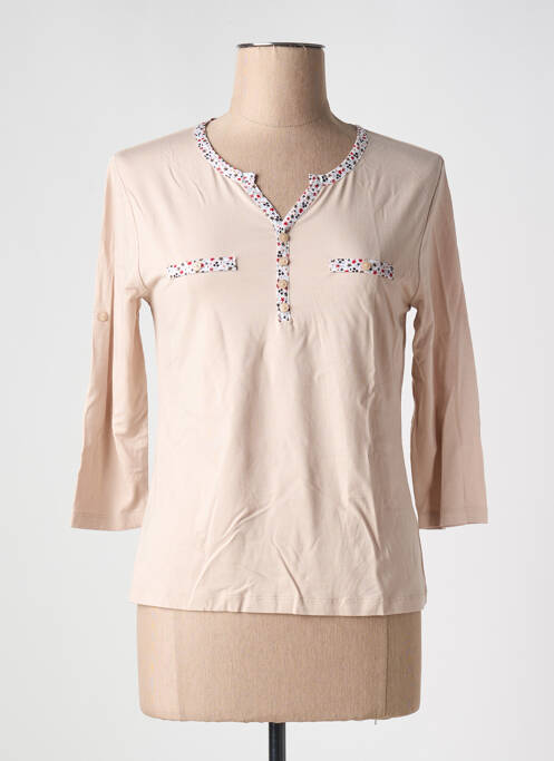 Tricou mâneci 3/4 mâneci 3/4 bej SOIE POUR SOI femme