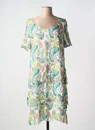 Rochie midi croială fluidă mâneci scurte verde AGATHE & LOUISE femeie