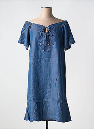 Rochie midi mâneci scurte mâneci scurte albastru JUS D'ORANGE femeie
