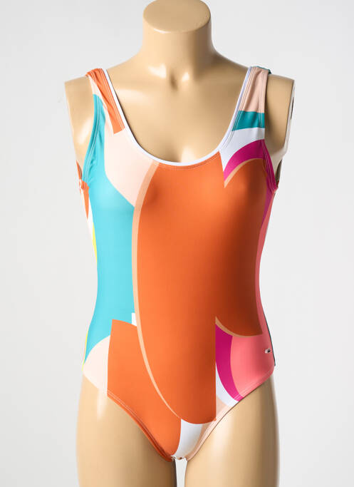 Costum de baie dintr-o singură piesă efect material satinat portocaliu OXBOW femme