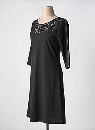 Rochie midi mâneci 3/4 mâneci 3/4 negru LILI & CAROLINE femeie