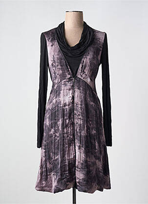 Rochie midi imprimeu fantezie mâneci lungi violet DECA femeie