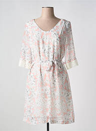 Rochie midi imprimeu floral mâneci 3/4 roz LILI & CAROLINE femme
