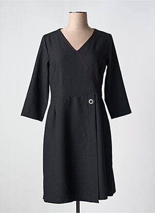 Rochie midi mâneci 3/4 mâneci 3/4 negru LILI & CAROLINE femeie