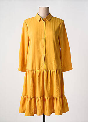 Rochie midi galben ICHI femeie