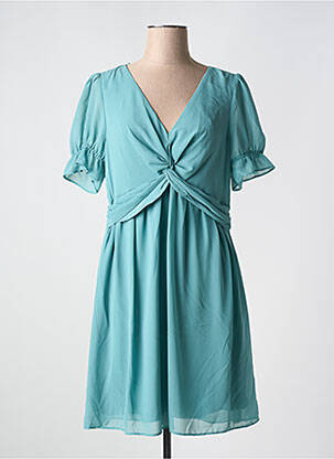 Rochie midi țesătură crep mâneci scurte verde NAF NAF femeie