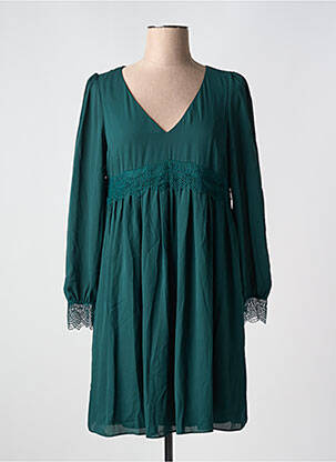 Rochie scurtă mâneci scurte mâneci scurte verde NAF NAF femeie