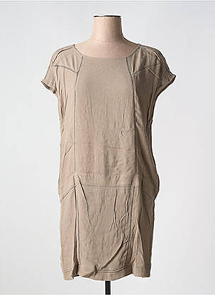 Rochie scurtă mâneci scurte mâneci scurte maro COMPTOIR DES COTONNIERS femeie