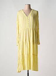 Rochie lungă mâneci lungi mâneci lungi galben ICHI femme