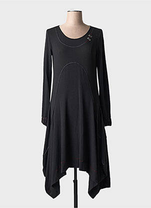 Rochie midi croială fluidă mâneci lungi negru DECA femeie