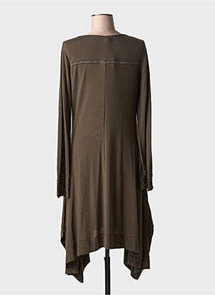 Rochie midi croială fluidă mâneci lungi verde DECA femeie