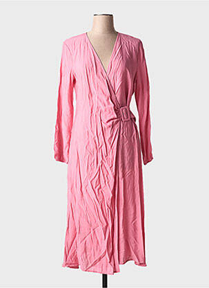 Rochie lungă mâneci lungi mâneci lungi roz ICHI femeie