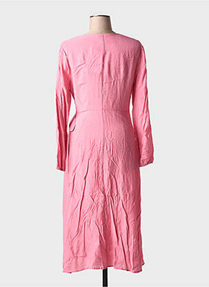 Rochie lungă mâneci lungi mâneci lungi roz ICHI femeie