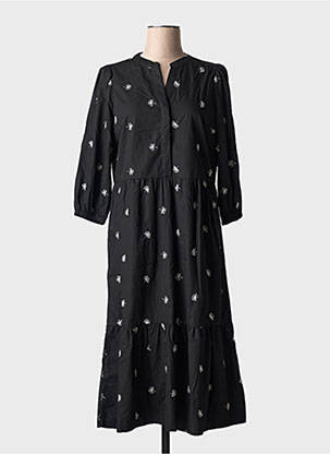 Rochie midi mâneci 3/4 mâneci 3/4 negru FRANSA femeie