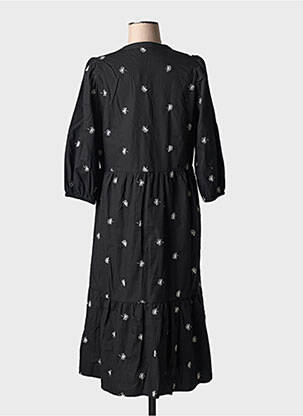 Rochie midi mâneci 3/4 mâneci 3/4 negru FRANSA femeie