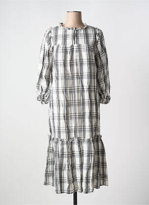 Rochie lungă mâneci 3/4 gri FRANSA femeie