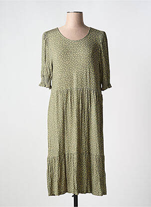 Rochie midi croială fluidă mâneci 3/4 verde NUMPH femeie