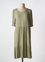 Rochie midi croială fluidă mâneci 3/4 verde NUMPH femeie