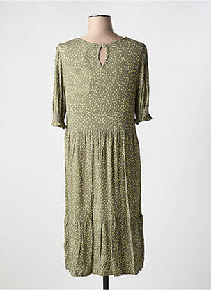 Rochie midi croială fluidă mâneci 3/4 verde NUMPH femeie