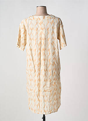 Rochie midi croială fluidă mâneci scurte bej B.YOUNG femeie