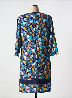 Rochie midi mâneci 3/4 mâneci 3/4 albastru LILI & CAROLINE femeie