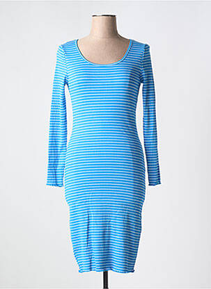 Rochie midi imprimeu fantezie mâneci lungi albastru B.YOUNG femeie