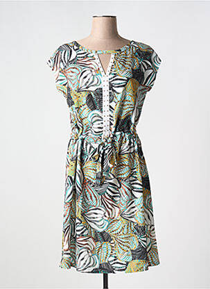 Rochie midi croială fluidă mâneci scurte verde LILI & CAROLINE femeie
