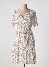 Rochie midi croială fluidă mâneci scurte alb FRANSA femme