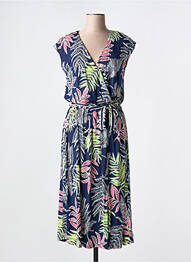 Rochie midi croială fluidă mâneci scurte albastru LILI & CAROLINE femme