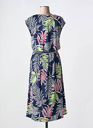 Rochie midi croială fluidă mâneci scurte albastru LILI & CAROLINE femeie