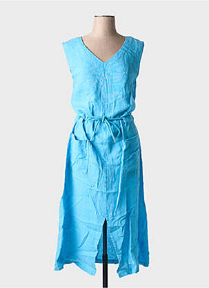 Rochie lungă croială evazată fără mâneci albastru LILI & CAROLINE femeie
