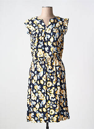 Rochie midi imprimeu fantezie mâneci scurte albastru FRANSA femeie