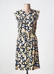 Rochie midi imprimeu fantezie mâneci scurte albastru FRANSA femme