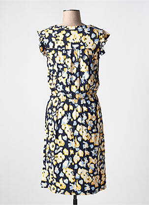 Rochie midi imprimeu fantezie mâneci scurte albastru FRANSA femeie