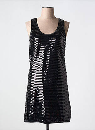 Rochie scurtă guler rotund bretele subțiri negru NAF NAF femeie