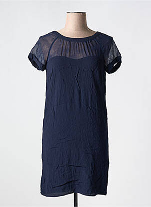 Rochie scurtă croială fluidă mâneci scurte albastru NAF NAF femeie