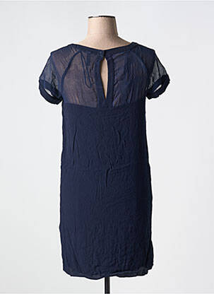 Rochie scurtă croială fluidă mâneci scurte albastru NAF NAF femeie