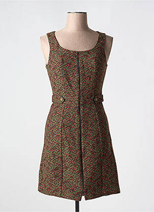 Rochie scurtă guler rotund bretele subțiri verde NAF NAF femeie