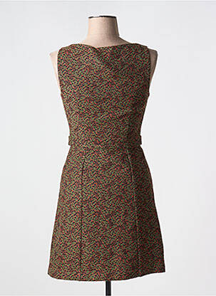 Rochie scurtă guler rotund bretele subțiri verde NAF NAF femeie