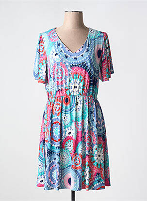Rochie scurtă mâneci scurte mâneci scurte albastru LILI & CAROLINE femeie
