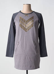 Rochie scurtă mâneci lungi mâneci lungi gri IKKS femeie