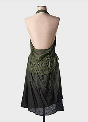 Rochie midi guler rotund bretele subțiri verde DESIGUAL femeie